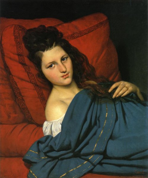 Half-length Woman Lying on a Couch 1829