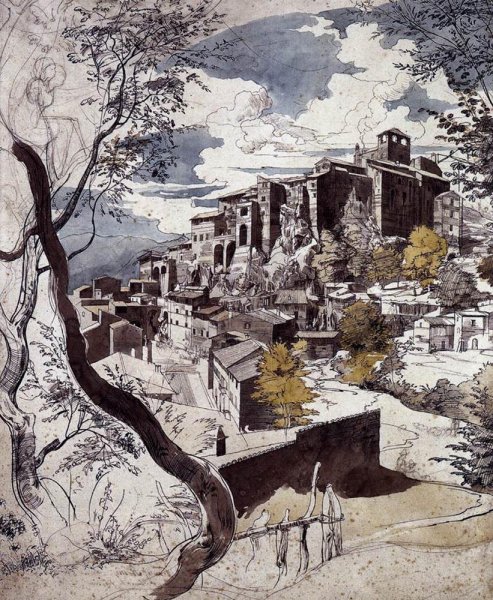 View of Olevano c. 1822