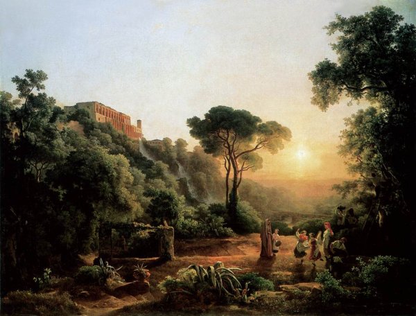 Landscape near Tivoli with Vintager Scens 1846