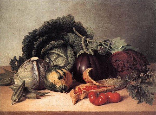 Still Life- Balsam Apples and Vegetables 1820s