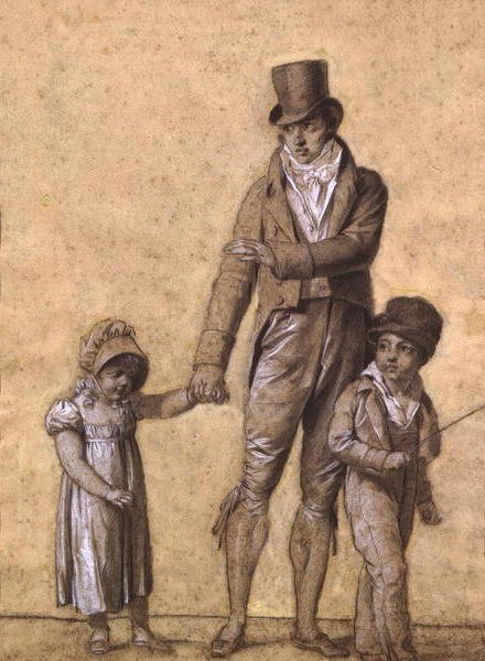 Father with his daughter, study for 'The Shower'