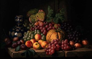 Still Life with Fruit and a Blue Vase