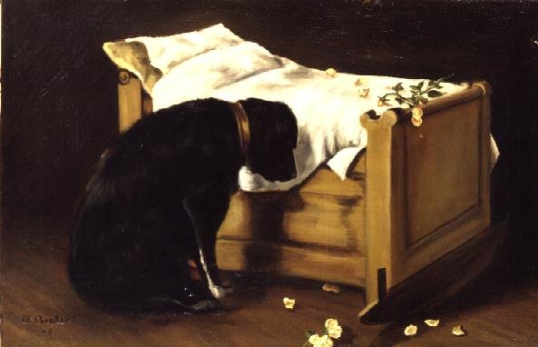 Dog Mourning Its Little Master, 1866