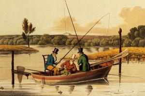 Fishing in a Punt, aquatinted by I. Clark, pub. by Thomas McLean, 1820