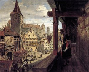 Albrecht Dürer on the Balcony of his House 1854