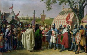 Count of Tripoli accepting the Surrender of the city of Tyre in 1124, 1840