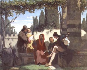 Florentine troubadours in the 14th century, 1860