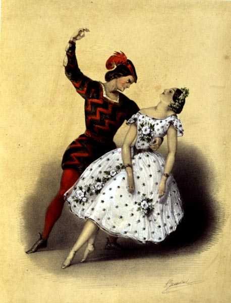 The Celebrated 'Mazurka d'Extase' Danced by M. Perrot and Mlle. Lucile Grahn at Her Majesty's Theatre