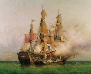 The Taking of the Kent by Robert Surcouf 1736-1827 in the Gulf of Bengal