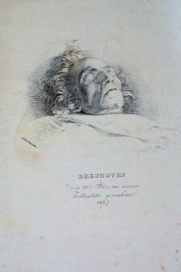 Ludwig van Beethoven 1770-1827 on his deathbed