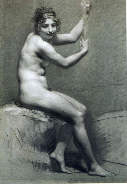 Female Nude Holding On To A Staff