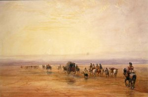 On Lancaster Sands, Sunset (Crossing Lancaster Sands) c.1835