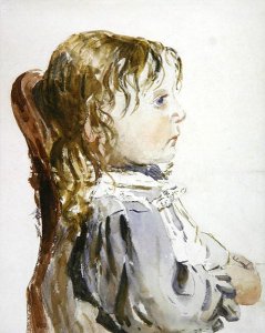 Study of a small girl in a pinafore, probably late 1840s