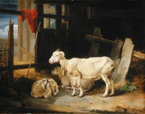 Heath Ewe and Lambs, 1810