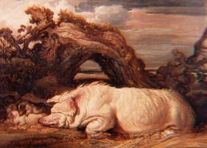 A Sow and Piglets Under a Tree, 1809