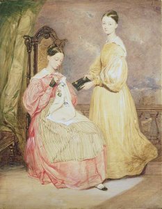 Portrait of Florence Nightingale (1820-1910) and her sister, Frances Partenope (d.1890) Lady Verney, 19th