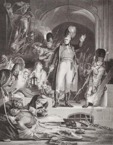 Sir David Baird (1757-1829) discovering the body of Tippoo Sultan (1744-99) after the capture of Seringapatam, 4 May 1799, from Illustrations of English and Scottish History Volume II