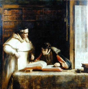 Washington Irving (1783-1859) Researching Columbus in the Convent of Rabida, 1828-29