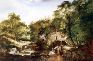 A Wooded river landscape