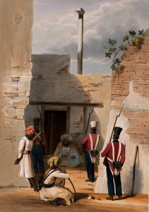 The Prison of Hadjee Khan Kakus - Cabool, from The Storming of Ghuznee and Khelat by W. Taylor, 1839