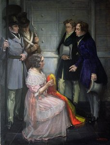 Mrs. Abst Creating the First Belgian Flag, c.1830