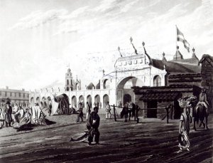 Market Place, engraved by Daniel Havell 1785-1826 1820