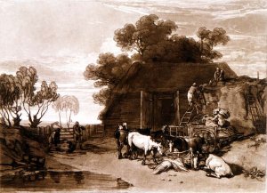 The Straw Yard, from the Liber Studiorum, engraved by Charles Turner, 1808