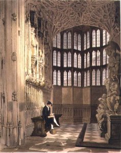 Henry the Seventh Chapel, plate R from Westminster Abbey, engraved by J. Bluck fl.1791-1831 pub. by Rudolph Ackermann 1764-1834 1812