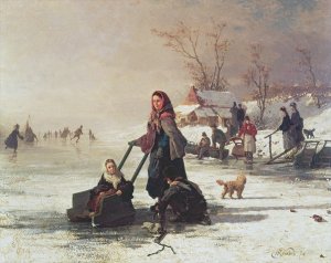 Skaters on a Frozen Canal