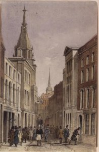 Lombard Street East, with St. Edmund the King, c.1850