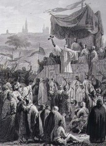 Preaching the Second Crusade, engraved by Alexandre Marie Colin 1798-1875