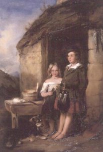 Highland Children at the door of a Bothy, 1846