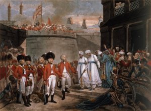 The Surrender of Two Sons of Tippoo Sahib 1749-99 as hostages in reparation for the war against Britain, 1789