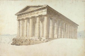 Temple, from A Collection of drawings from a Sketchbook in Four Cloth Boxes, spine lettered Continental Drawings, 1802-04