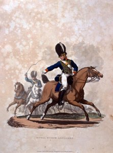 Royal Horse Artillery, from Costumes of the Army of the British Empire, according to the last regulations 1812, engraved by J.C. Stadler, published by Colnaghi and Co. 1812-15