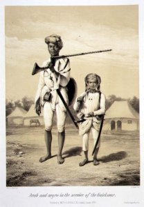 Arab and Negro in the Service of the Guickwar, from 'Voyage in India', engraved by Louis Henri de Rudder 1807-81 pub. in London, 1858