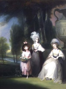 A Group Portrait of the Lindsey Family in a Classical Landscape