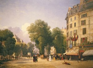 Boulevard des Capucines on the Corner of Rue de la Paix now Place de lOpera, Paris, 1829