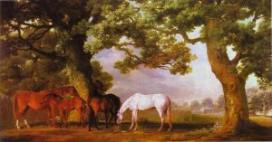 Mares and Foals Beneath Large Oak Trees, c.1764-68