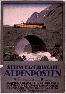 Advertisement for Swiss Alpine Motor Rides