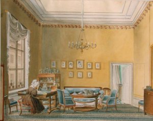 Interior of Boratynskys House in Moscow, 1830s