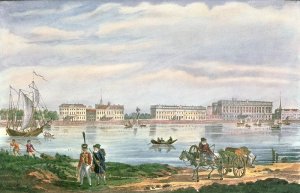 The Marble Palace and the Neva Embankment in St. Petersburg, 1822