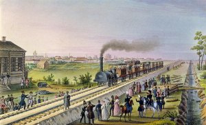 Opening of the First Railway Line from Tsarskoe Selo to Pavlovsk in 1837