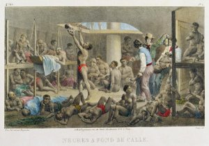 Slaves in the Hold, engraved by Deroi, published by Engelmann and Cie, 1827-35