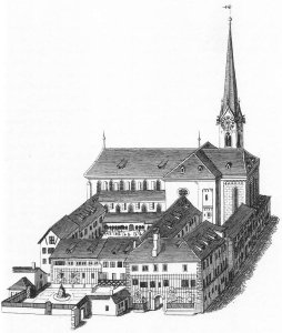 The Fraumunsterkirche in Zurich 1830