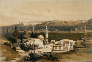 Cairo from the Gate of Citizenib, looking towards the Desert of Suez, from Egypt and Nubia, Vol.3