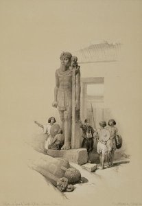 Colossus in front of the Temple of Wady Sabona