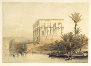 The Hypaethral Temple at Philae, called the Bed of Pharaoh, plate 65 from volume II of Egypt and Nubia, engraved by Louis Haghe 1806-85 pub. 1849