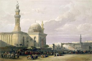 Mosque of the Sultan Hasan from the Great Square of Rumeyleh, Cairo, from Egypt and Nubia, Vol.3