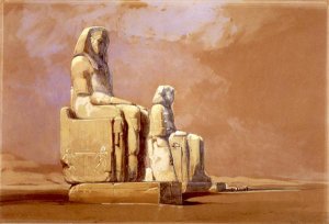 Colossi, Thebes, 1838